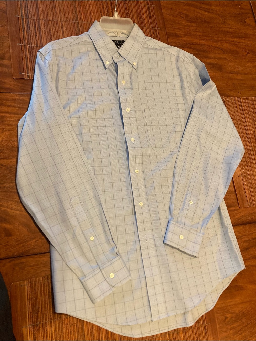 Jo’s A Bank Men's Light Blue Tattersall  Button-Down Shirt